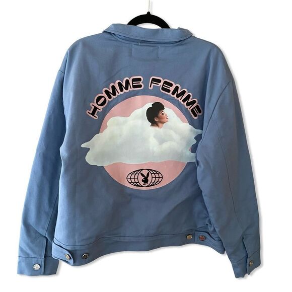 Homme Femme x Playboy Fantasy Jacket Blue men’s graphic NWT Sz M $295 - Picture 4 of 11